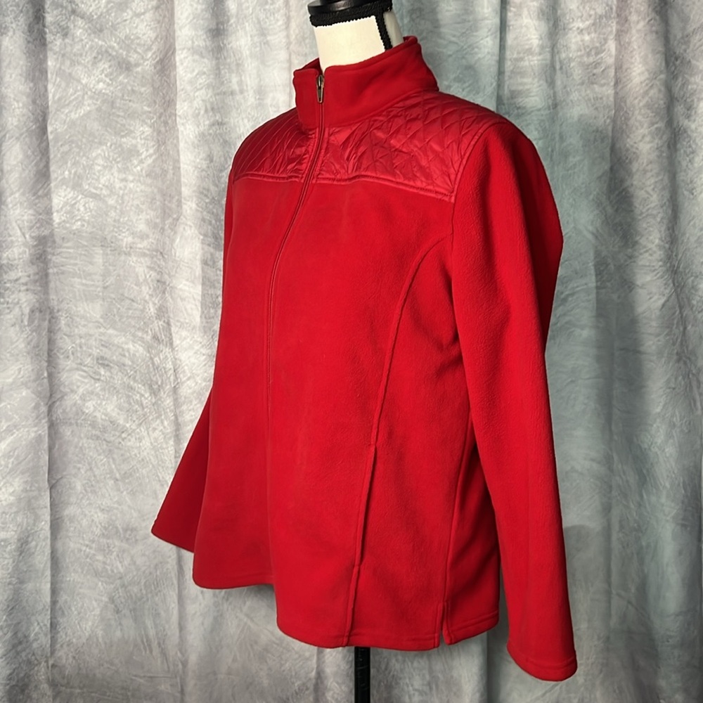 Talbots Red Zip Front Fleece Jacket - LP - Picture 3 of 11